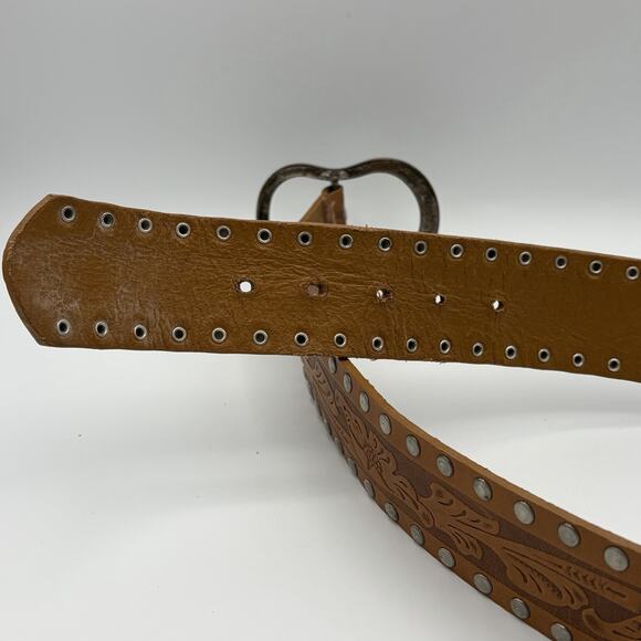 Chinese Laundry Women’s Leather Studded Tooled Belt 420116 Size M 32”-36” Canada - Picture 8 of 11